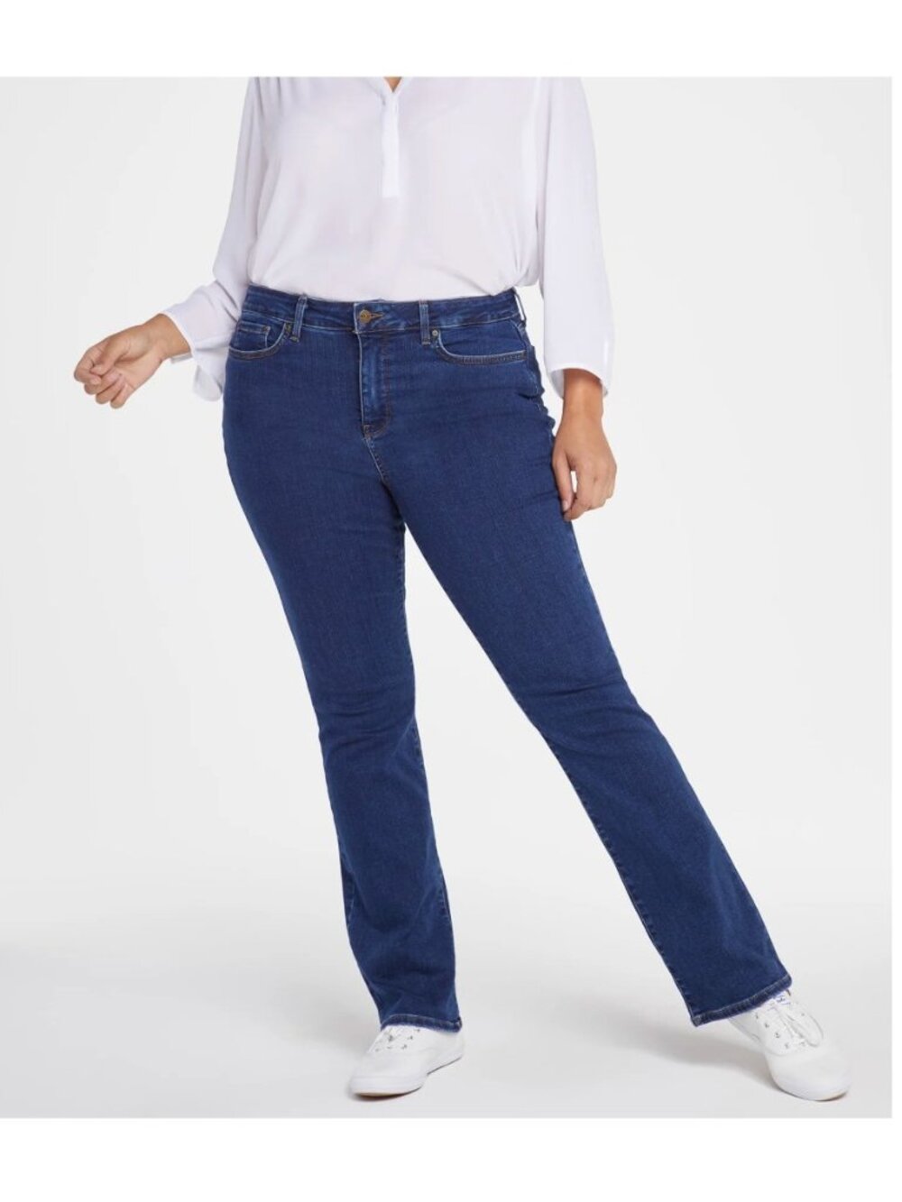 NYDJ Jeans Womens 14 Blue Barbara Bootcut Chic Lift & Tuck Minimalist Denim